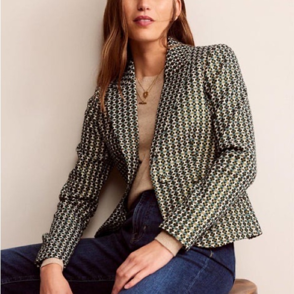 Boden Jacket The‎ Canonbury Jacquard Blazer Sz S US 4
